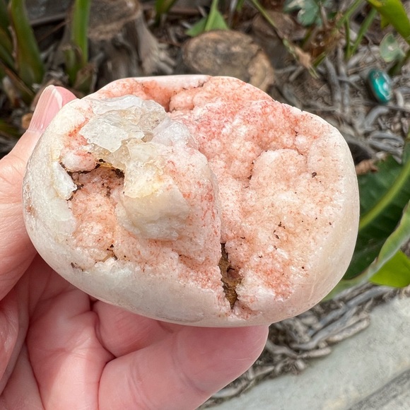 Pink Amethyst Quartz Crystal Druzy Freeform with Red - Picture 6 of 11